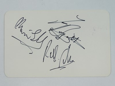 Lot 155 - BEEGEES: A signed card of all three members of...