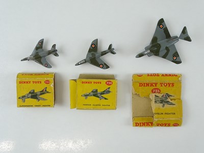Lot 179 - A group of DINKY TOYS aircraft comprising a...