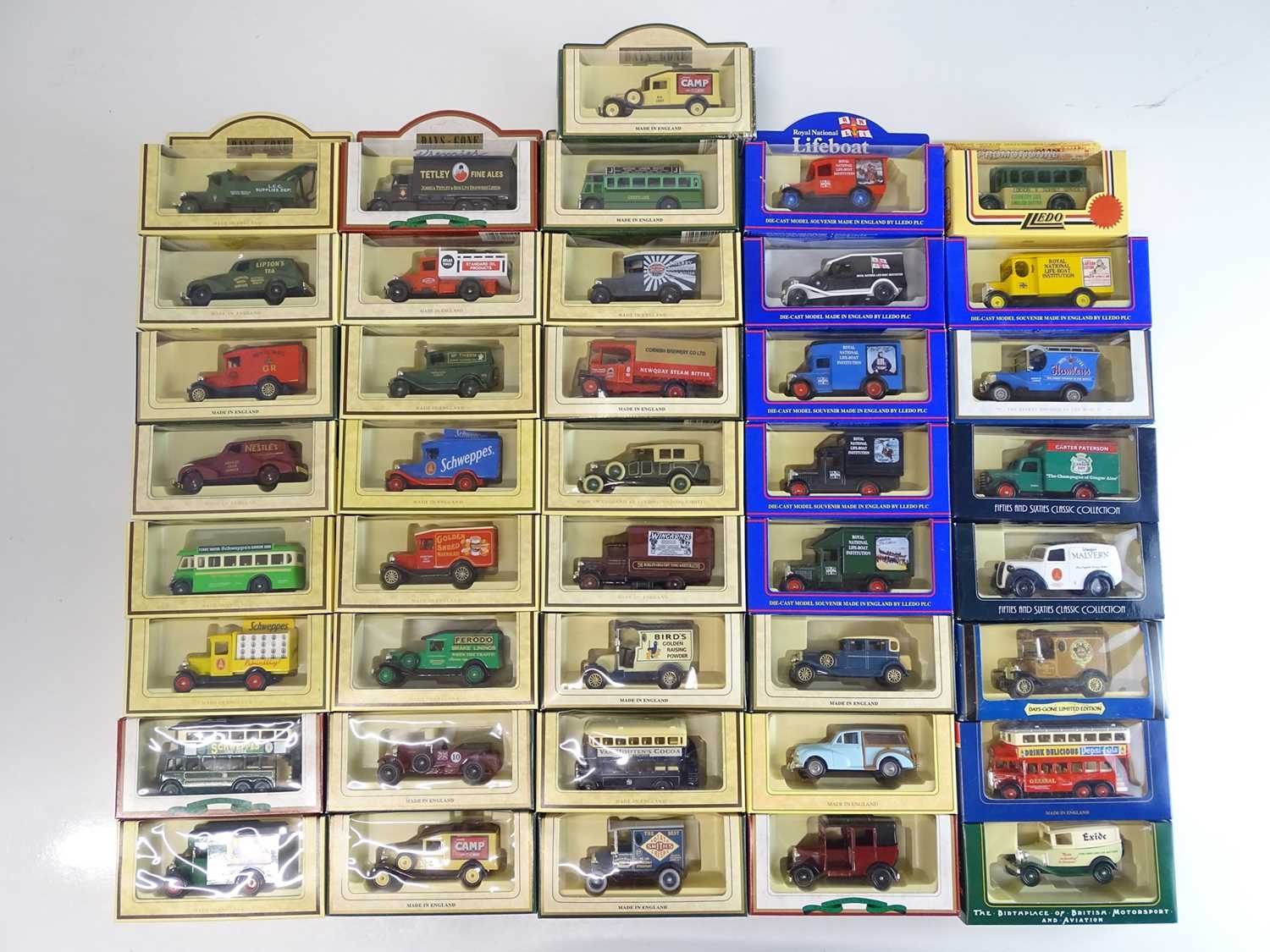 Lot 27 - A large tray of diecast vans, buses etc mostly...