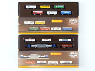 Lot 315 - A pair of MARKLIN Z Gauge German Outline wagon...