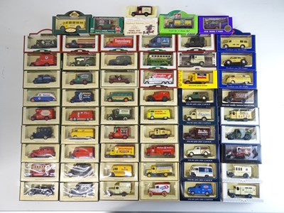 Lot 32 - A large tray of diecast vans, buses etc mostly...