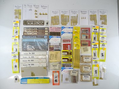 Lot 326 - A quantity of N Gauge plastic and brass...