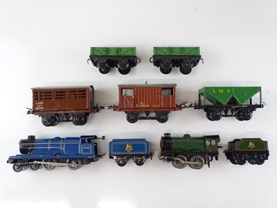 Lot 587 - A mixed group of clockwork O Gauge steam...