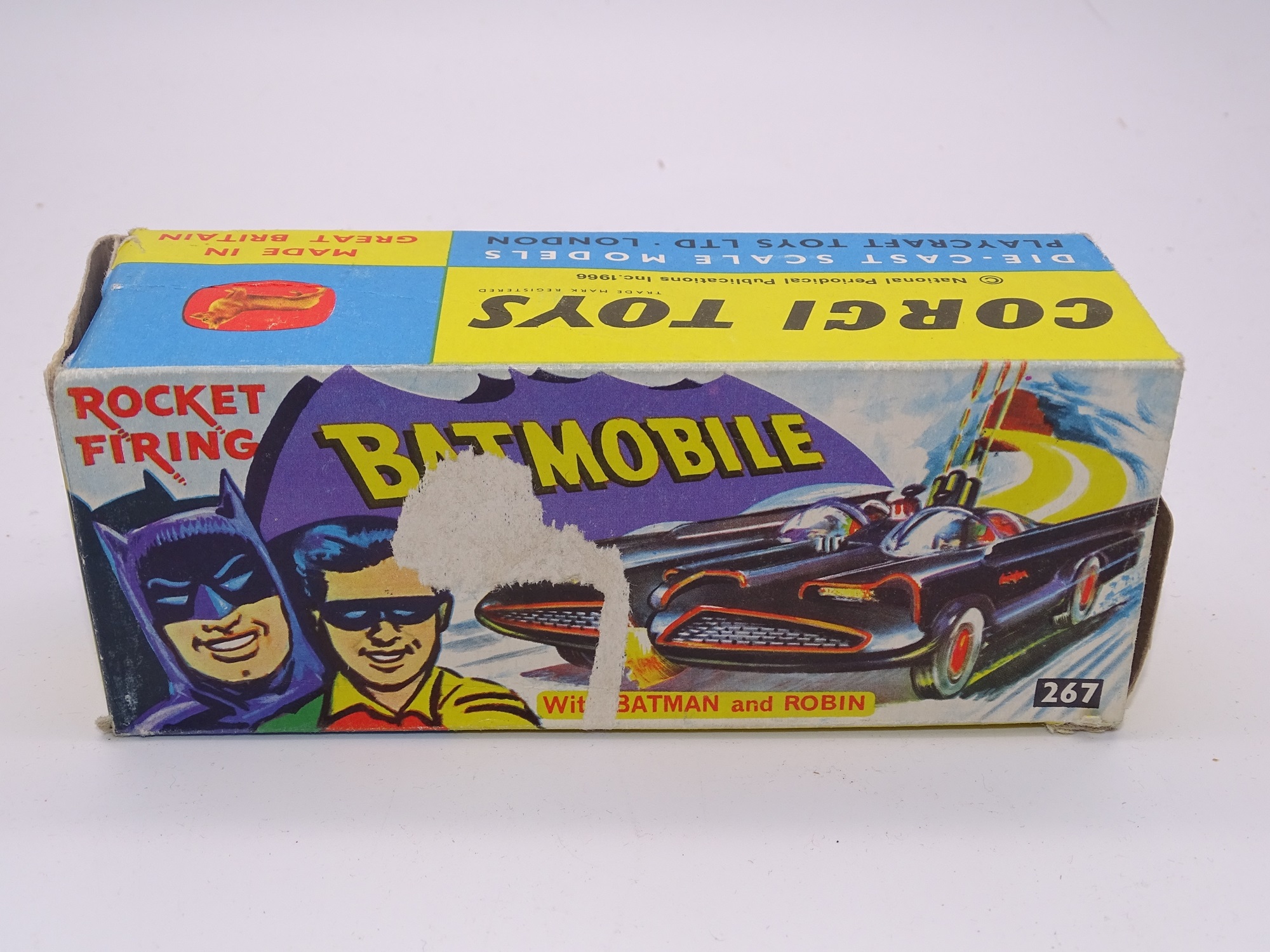 CORGI TOYS Batman Classic TV BATMOBILE Diecast Car & Repro CORGI 267 Box &  Stand