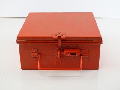 Lot 227 - A BR painted, square detonator box in bright...