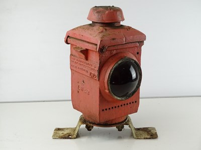 Lot 237 - An LNER double sided level crossing gate lamp -...