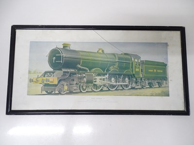 Lot 115 - A framed and glazed print (14" x 27.5") of GWR...