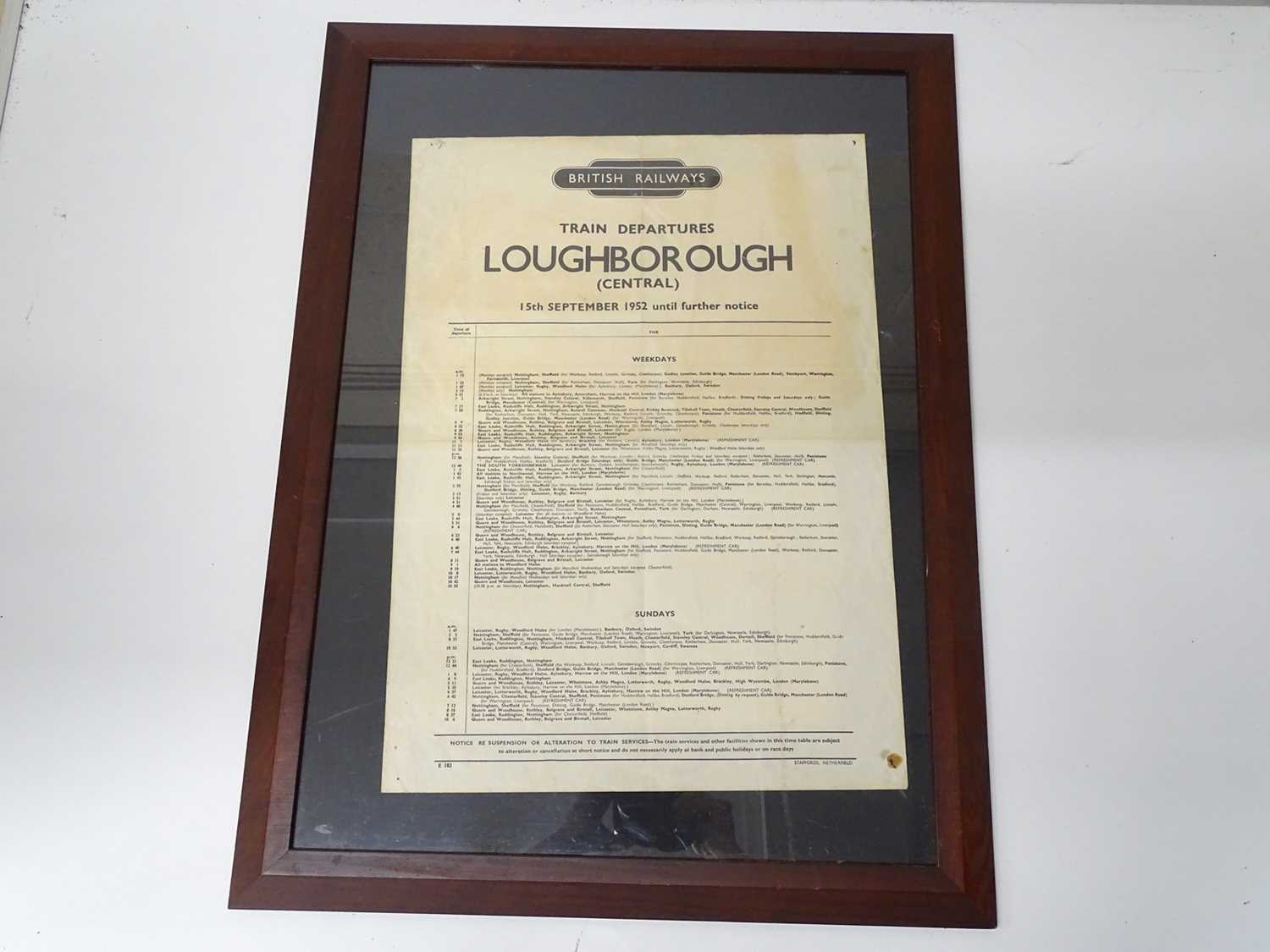 Lot 117 - A framed and glazed British Railways Train...