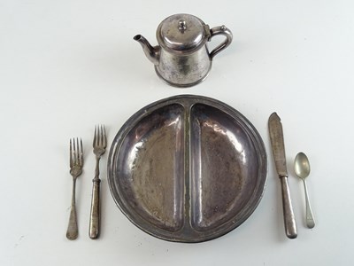 Lot 124 - A silver plate 'place setting' comprising...