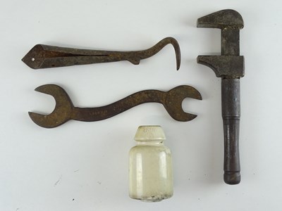 Lot 127 - A group of railway related tools and...