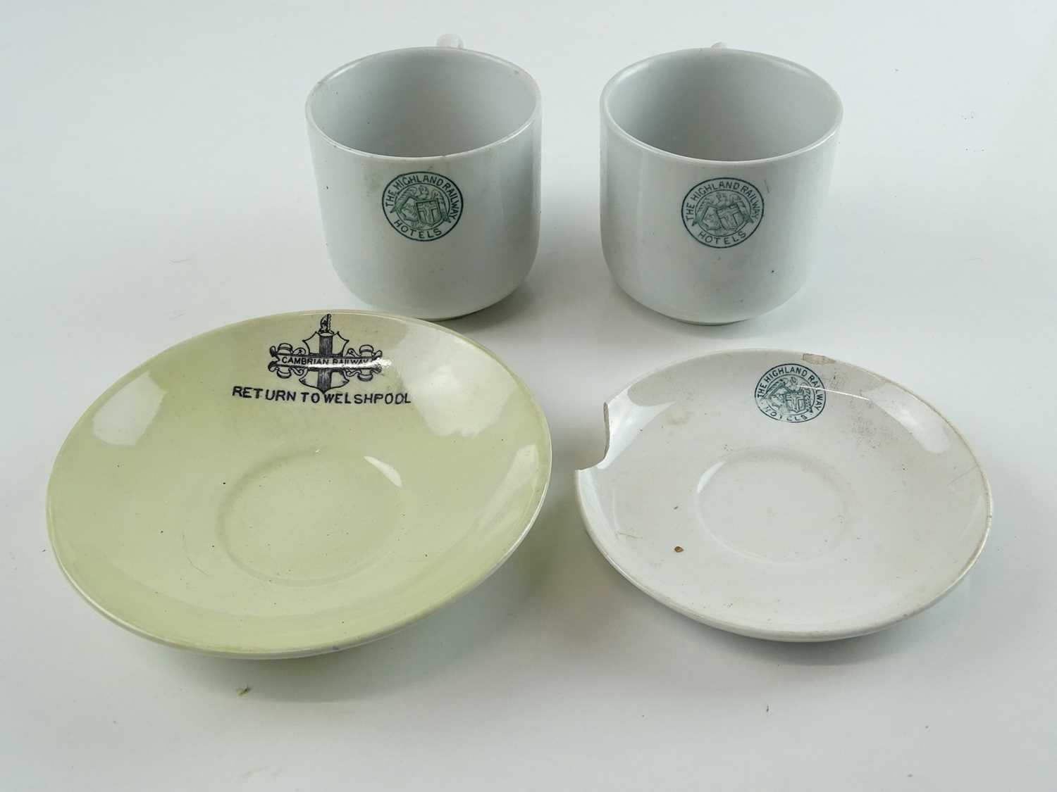 Lot 139 - A group of early railway crockery items...