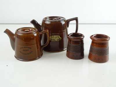 Lot 142 - A group of early railway earthenware coffee...