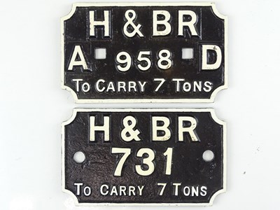 Lot 167 - A pair of cast iron wagon plates for the Hull...