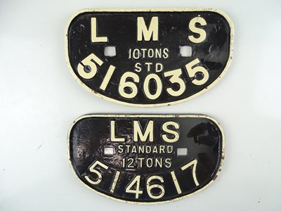 Lot 175 - A pair of LMS cast iron wagon plates (2)