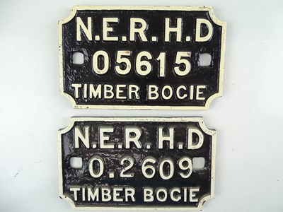 Lot 176 - A pair of NER HD timber bogie plates (2)