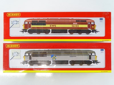 Lot 561 - A pair of HORNBY Class 56 diesel locos in EWS...