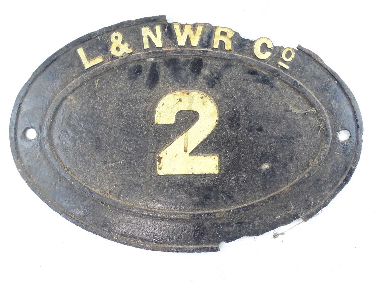 Lot 183 - A cast iron L&NWR bridge plate '2' (18
