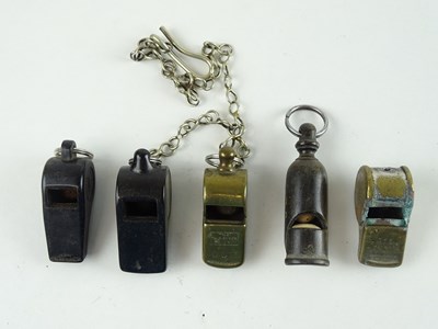 Lot 189 - A mixed group of whistles including bone,...