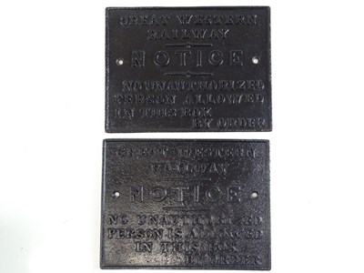 Lot 203 - A pair of Great Western Railway signal box...