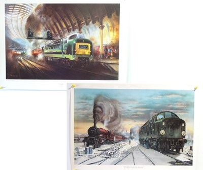 Lot 204 - A pair of modern railway prints: 'Cold Wind...