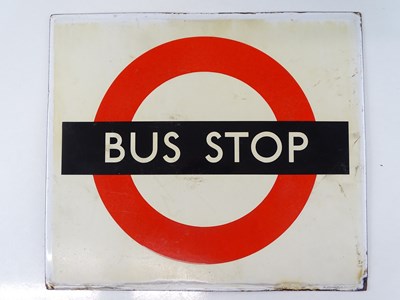 Lot 210 - A London Transport 'roundel' enamel bus stop...