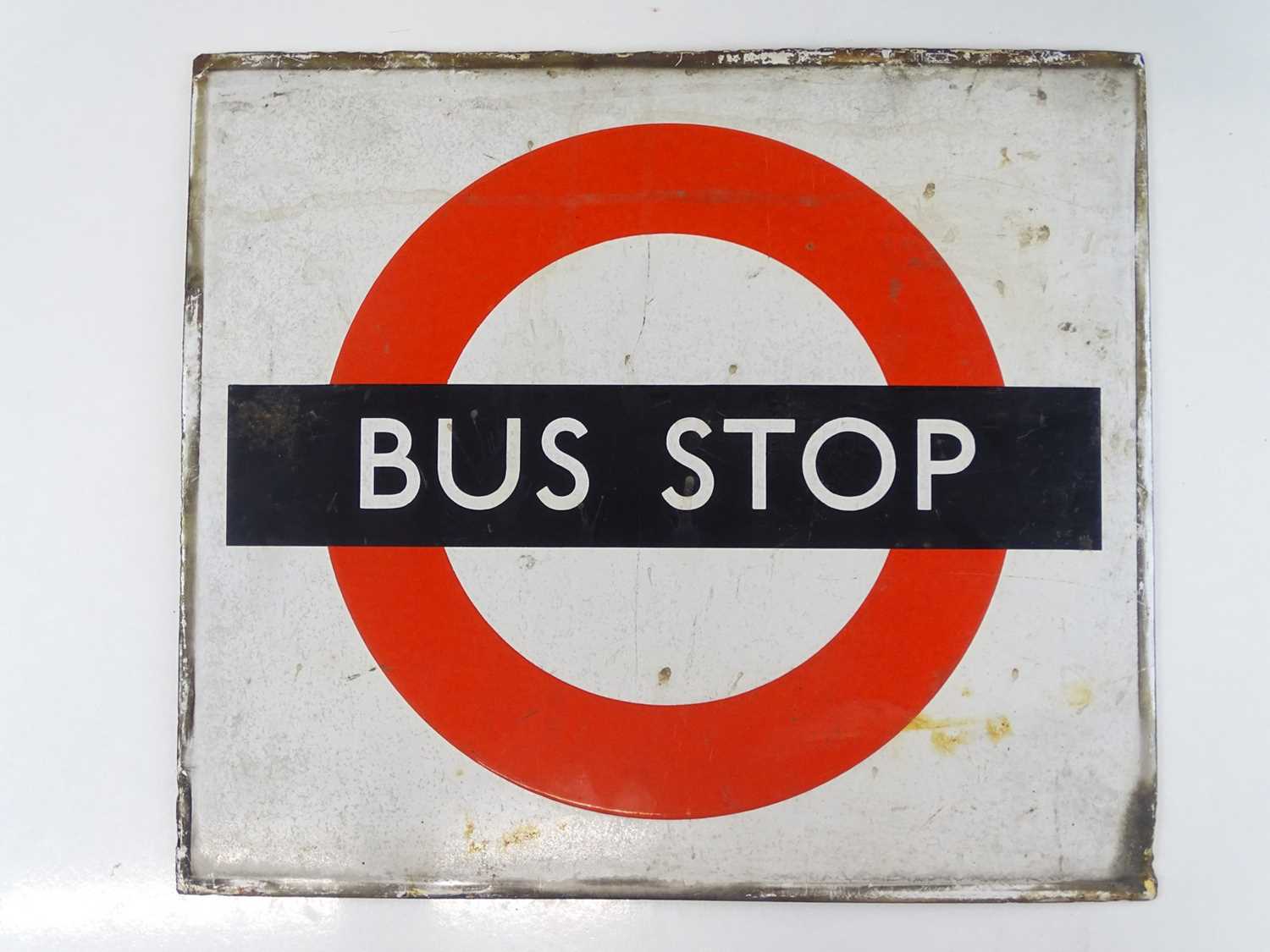 Lot 211 - A London Transport 'roundel' enamel bus stop...