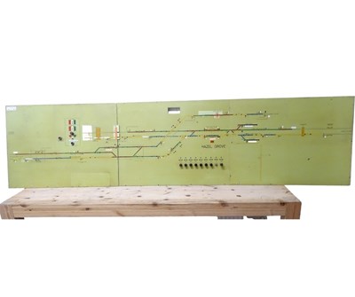 Lot 223 - A large three part metal signalling control...