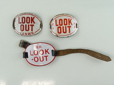 Lot 41 - A group of enamel 'Look Out' arm badges...