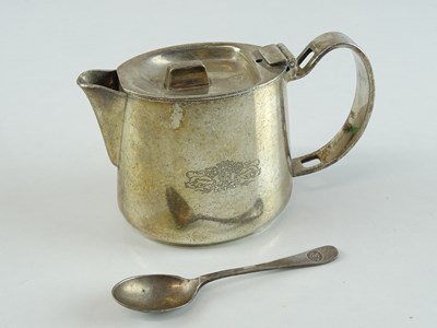 Lot 48 - A silver plate tea/hot water pot (4" tall) and...
