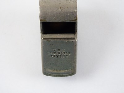 Lot 64 - A Thunderer Patent nickel plated whistle -...