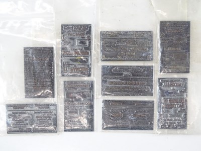 Lot 66 - A selection of printing plates for Edmondson...