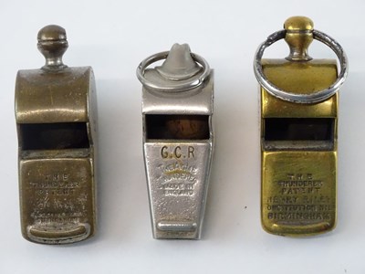 Lot 68 - A group of Thunderer Patent whistles...