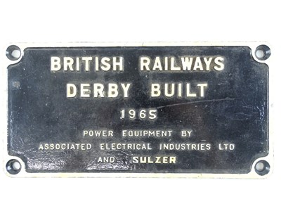 Lot 94 - A British Rail aluminium works plate (13" x...