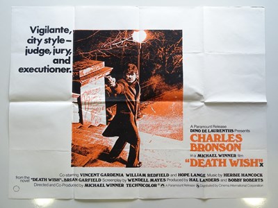 Lot 362 - DEATH WISH (1974) - UK Quad Film Poster -...