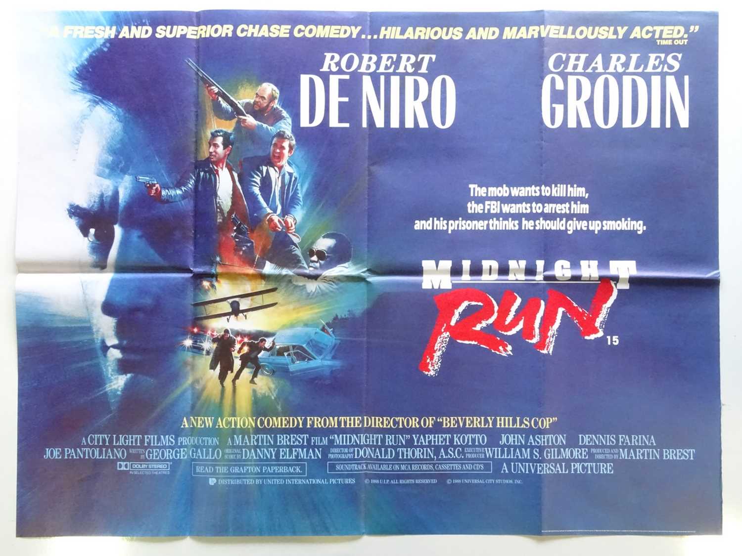 Lot 34 - MIDNIGHT RUN (1988) - UK Quad Film Poster -...