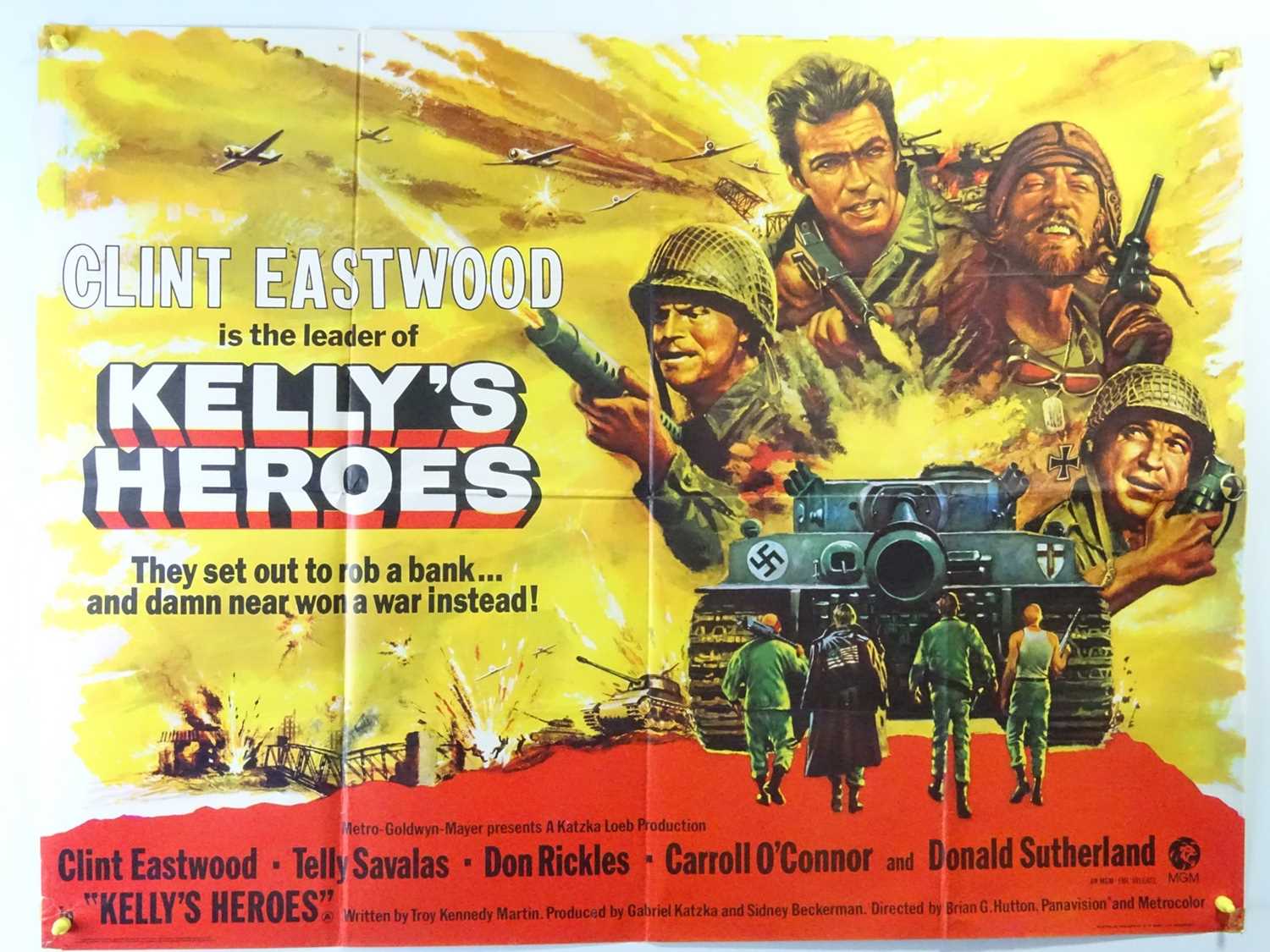 Lot 47 - KELLY'S HEROES (1970) - UK Quad Film Poster -...