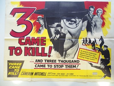 Lot 355 - 3 CAME TO KILL(1960) - UK Quad film poster -...