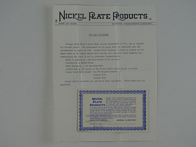 Lot 163 - A NICKEL PLATE PRODUCTS American Outline HO...