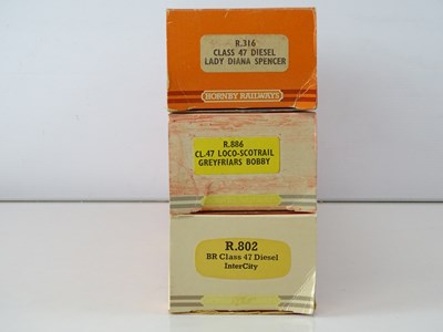 Lot 392 - A group of HORNBY OO Gauge Class 47 diesel...