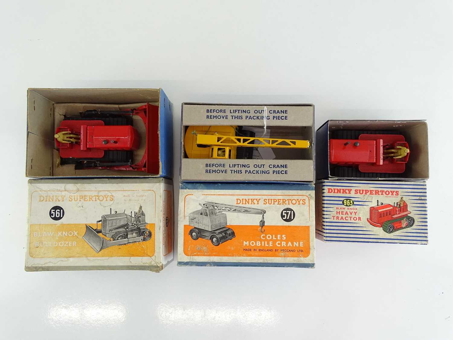 Lot 43 - A group of DINKY bulldozers and crane...