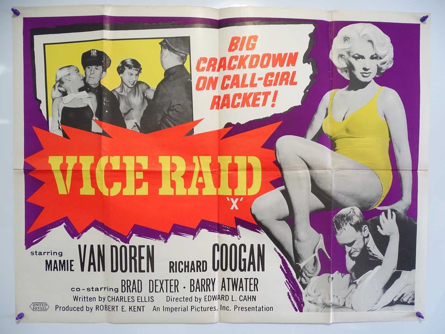 Lot 128 VICE RAID (1960) UK Quad Film Poster (30