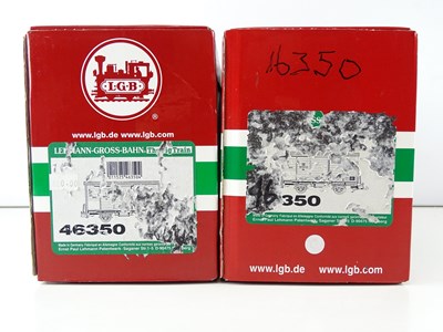 Lot 579 - A pair of LGB G Scale 46350 box vans in DR...